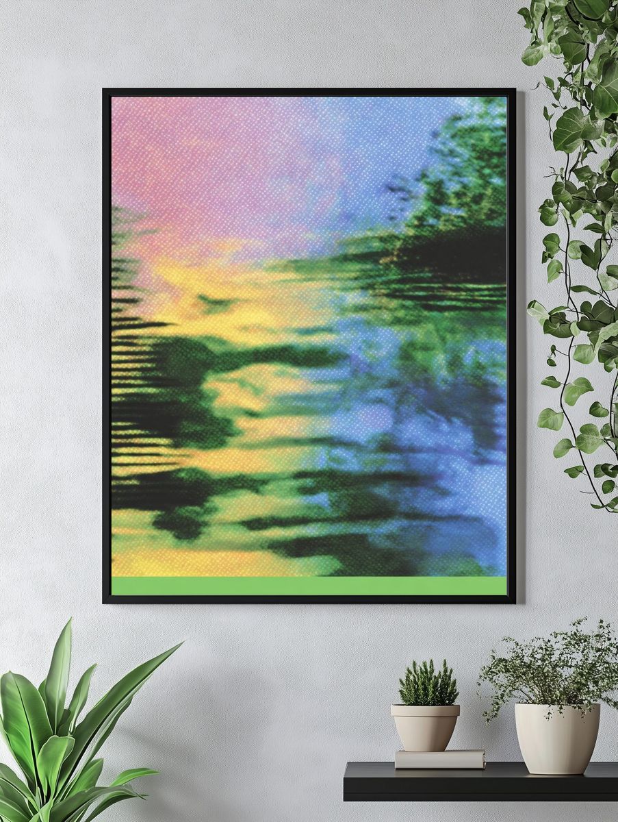 Dreamy Water Reflection Abstract Print. — room view 4