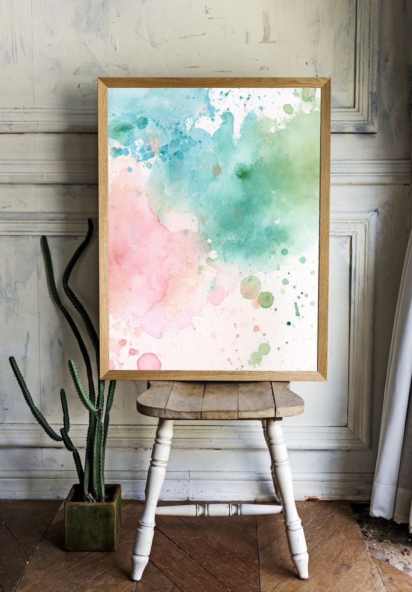 Pastel Watercolor Splash Poster. room preview