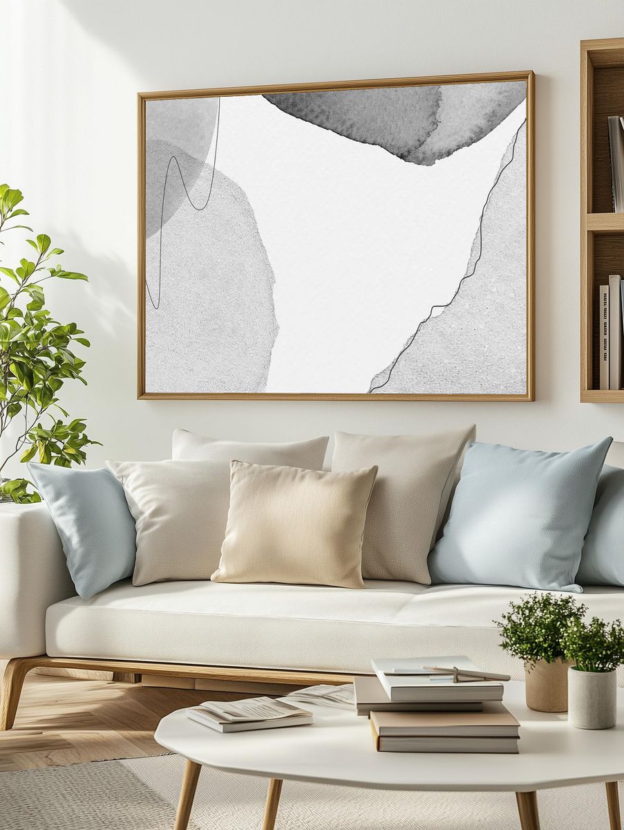 Abstract Watercolor Lines Poster. — room view 2