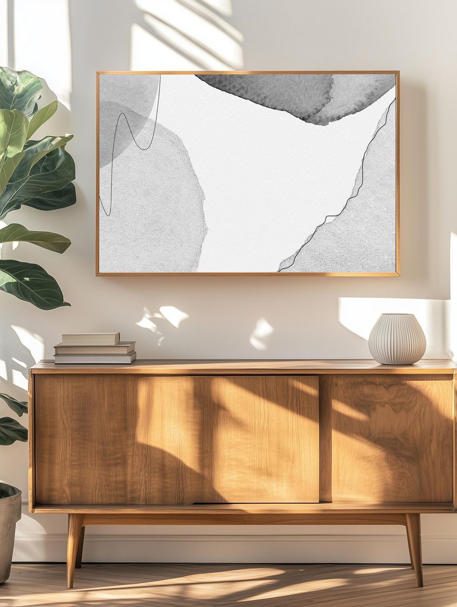 Abstract Watercolor Lines Poster. — room view 3