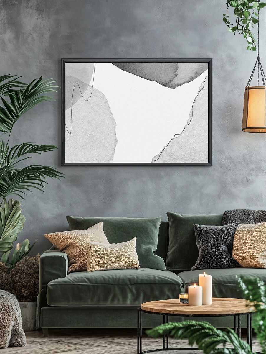 Abstract Watercolor Lines Poster. — room view 4
