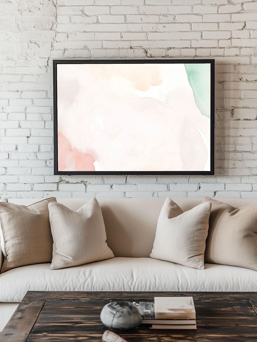 Abstract Watercolor Blush Poster. — room view 1