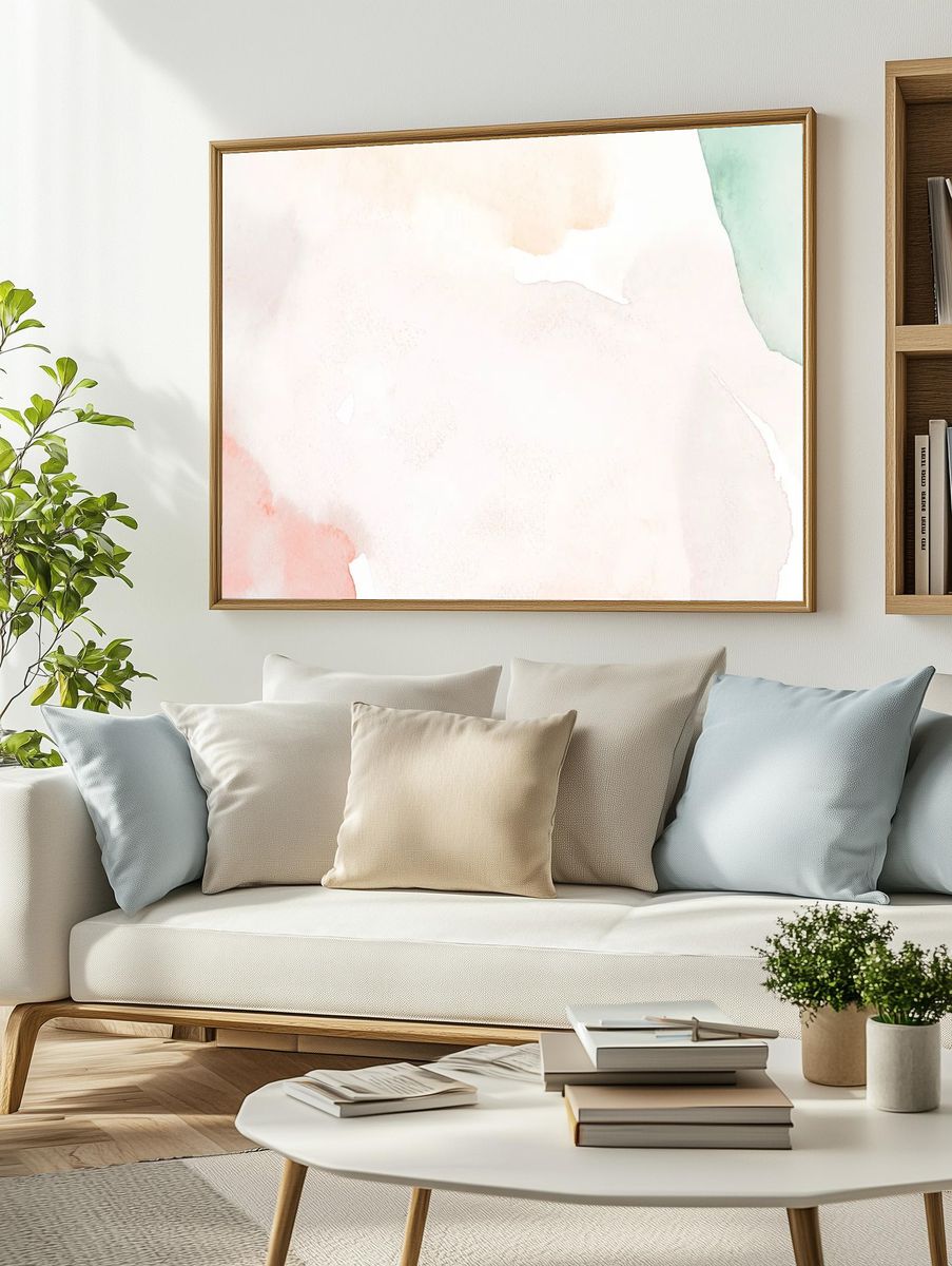 Abstract Watercolor Blush Poster. — room view 2