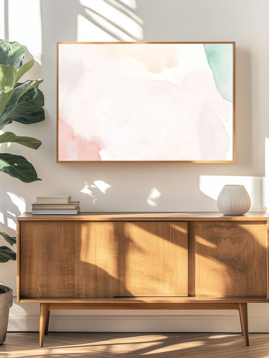 Abstract Watercolor Blush Poster. — room view 3