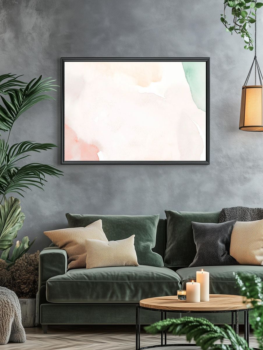 Abstract Watercolor Blush Poster. — room view 4