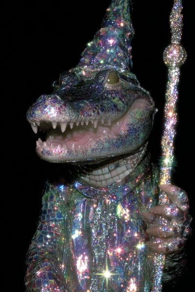 Sparkling Alligator Wizard Poster. poster print