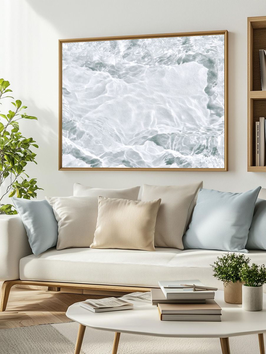 Shimmering Water Surface Abstract Print. — room view 2