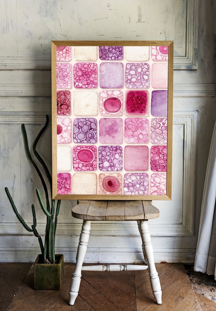 Abstract Watercolor Patterns Poster. — room view 1