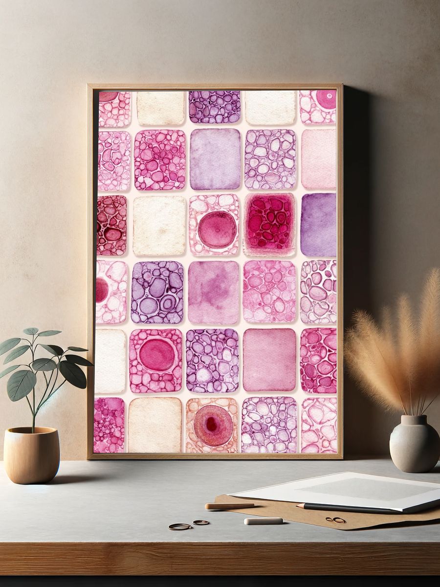 Abstract Watercolor Patterns Poster. — room view 2