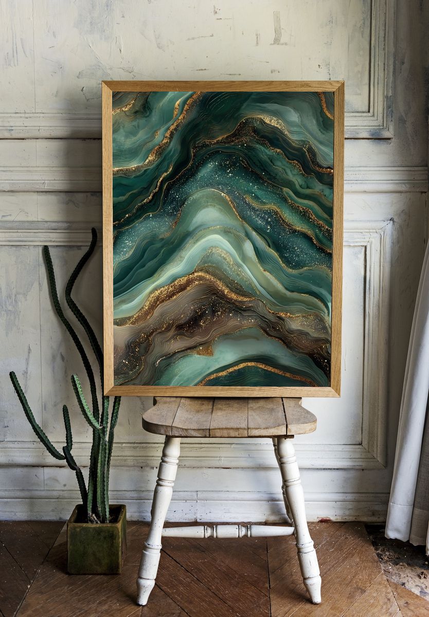 Abstract Waves — Modern Print. — room view 1