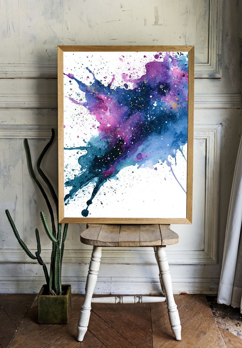 Cosmic Watercolor Splash Poster. room preview