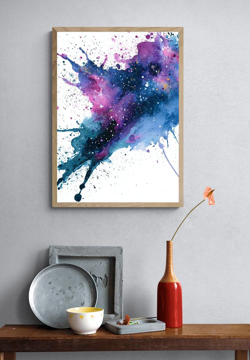 Cosmic Watercolor Splash Poster. — room view 3
