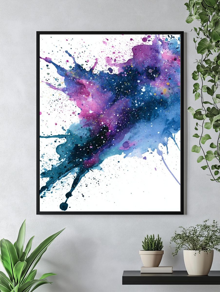 Cosmic Watercolor Splash Poster. — room view 4