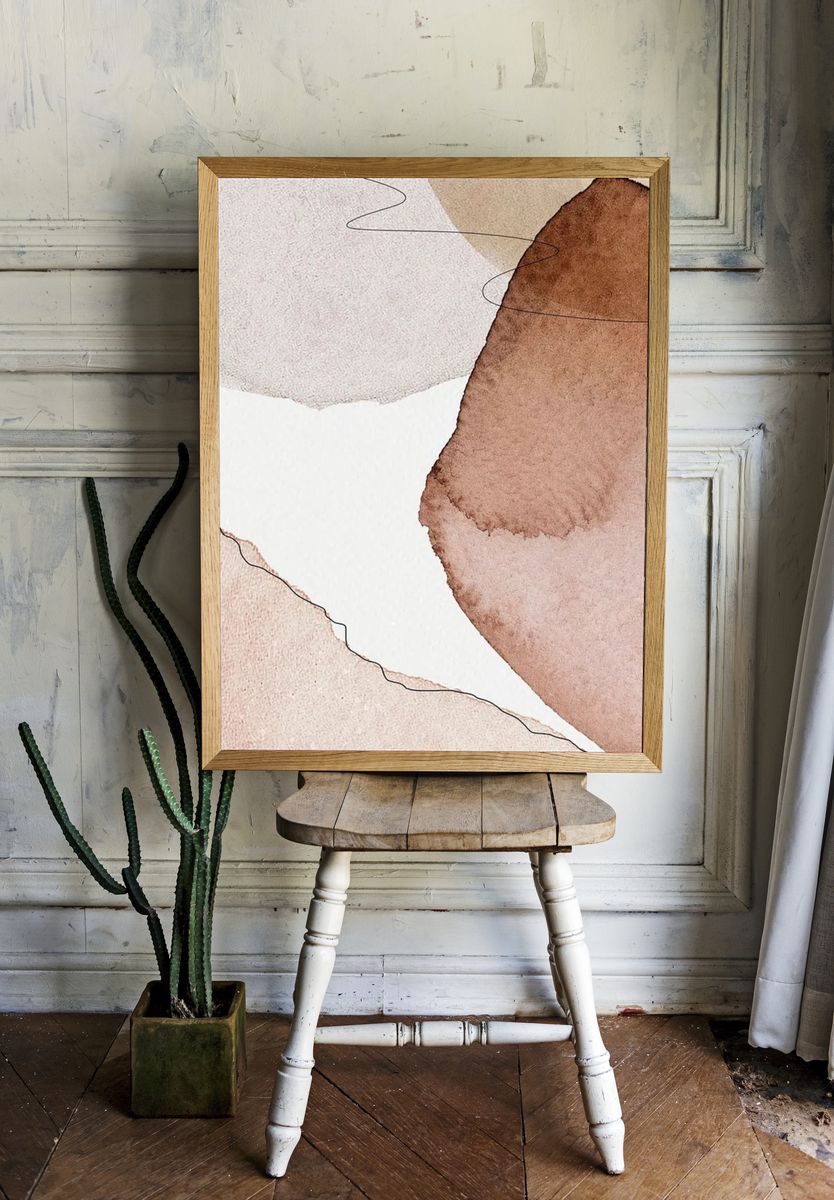 Abstract Watercolor Shapes Poster. — room view 1