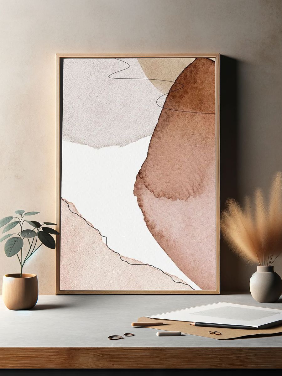 Abstract Watercolor Shapes Poster. — room view 2