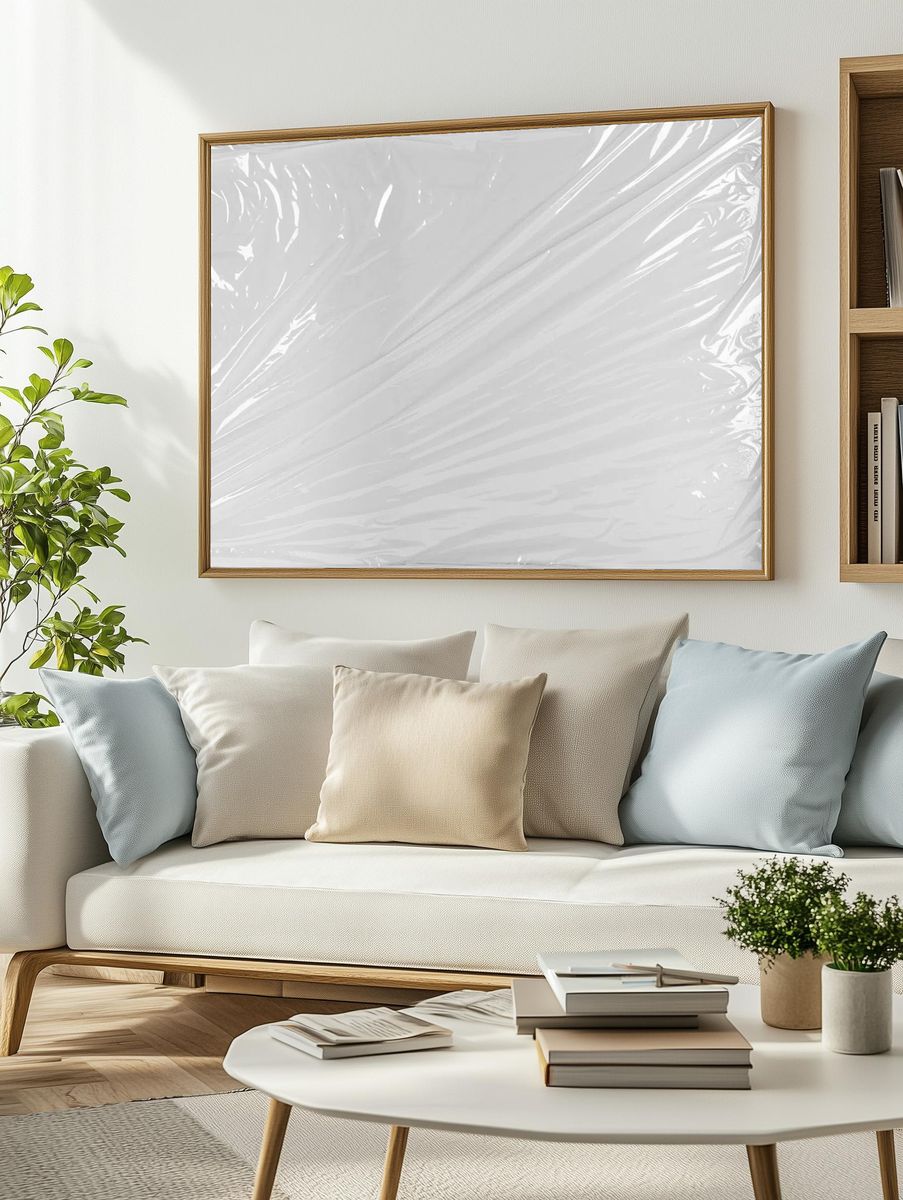 Abstract White Texture Poster. — room view 2