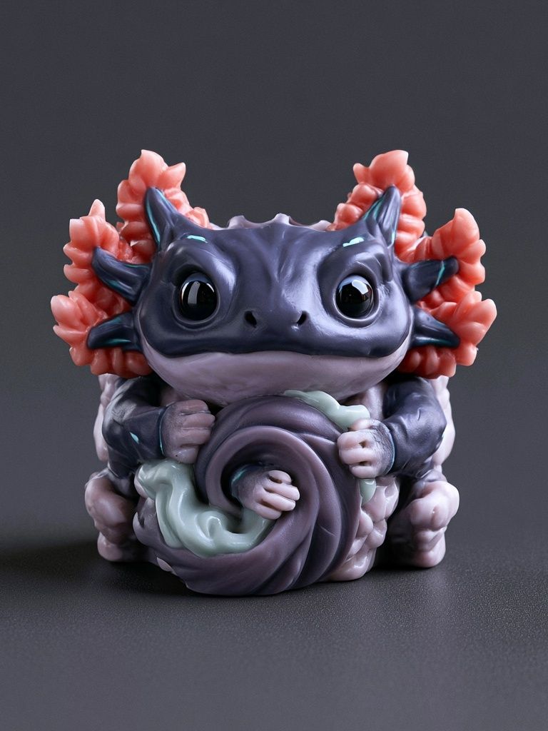 Axolotl Figurine Illustration Poster. poster — illustration art