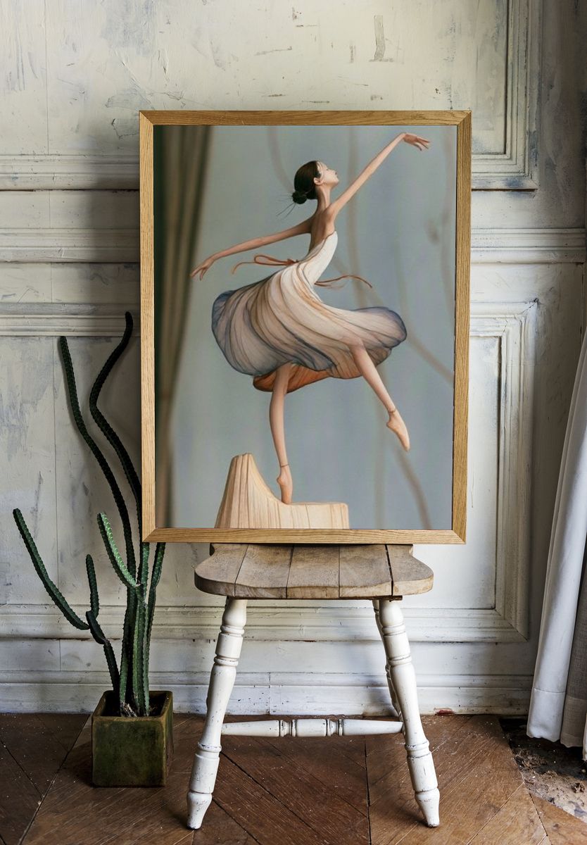 Ballet Dancer Illustration Poster. — room view 1