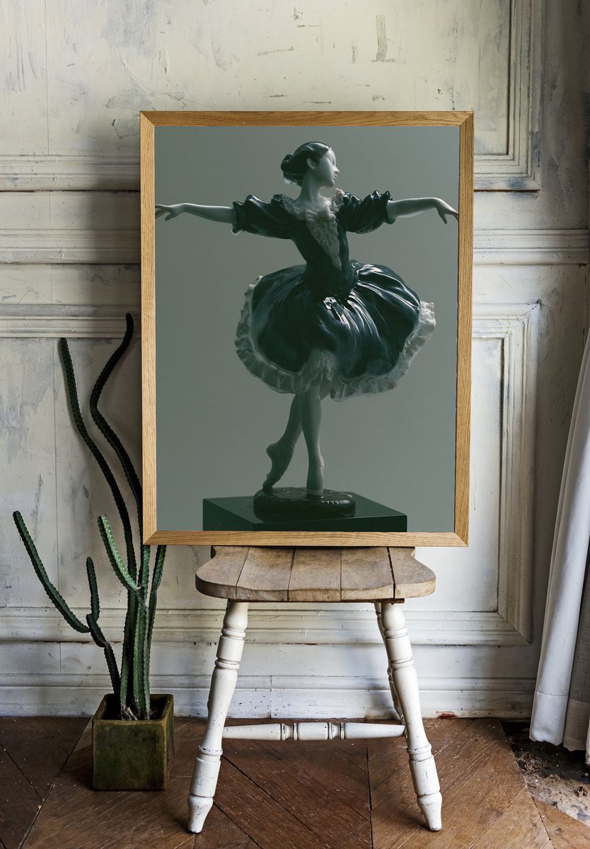 Ballet Figurine Surrealism Print. room preview