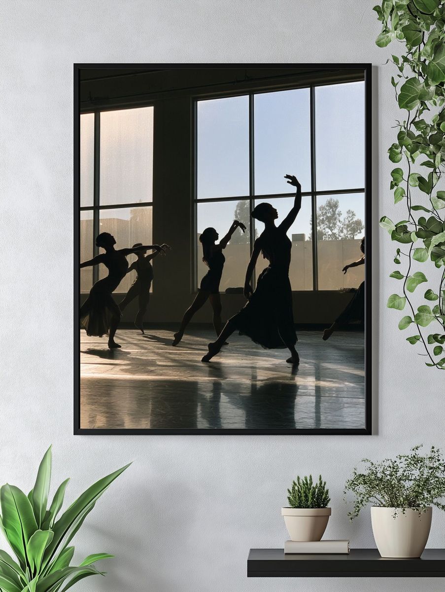 Ballet Dancers Silhouette Photography Poster. — room view 4
