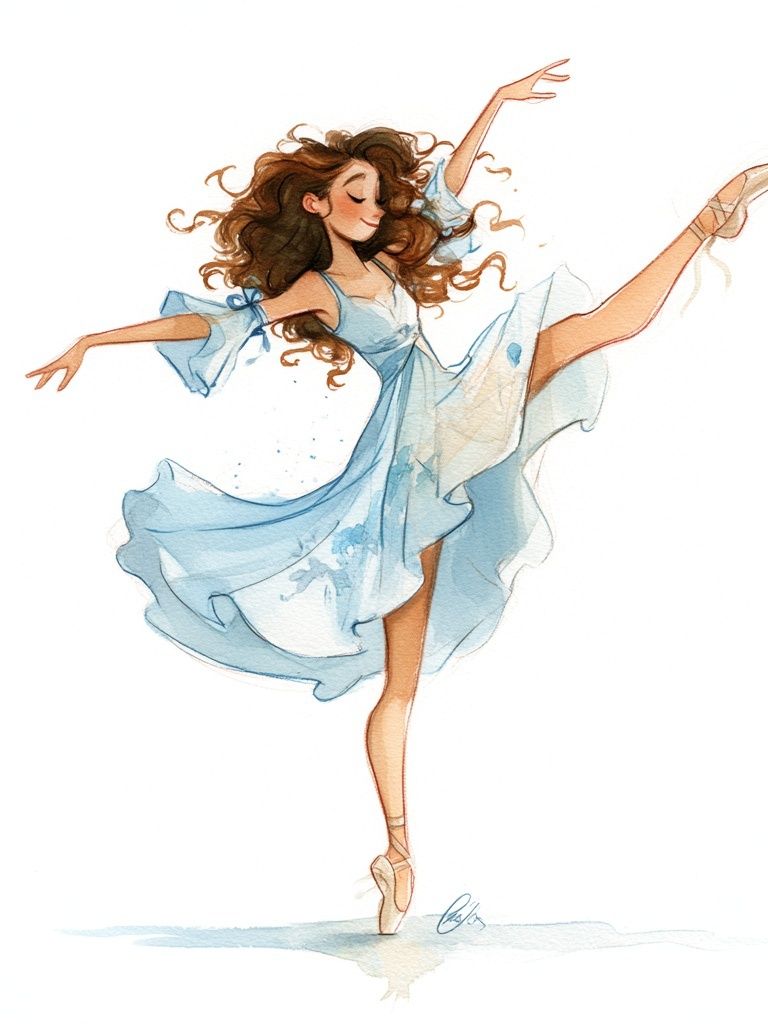 Ballet Dancer Watercolor Print. poster — illustration art