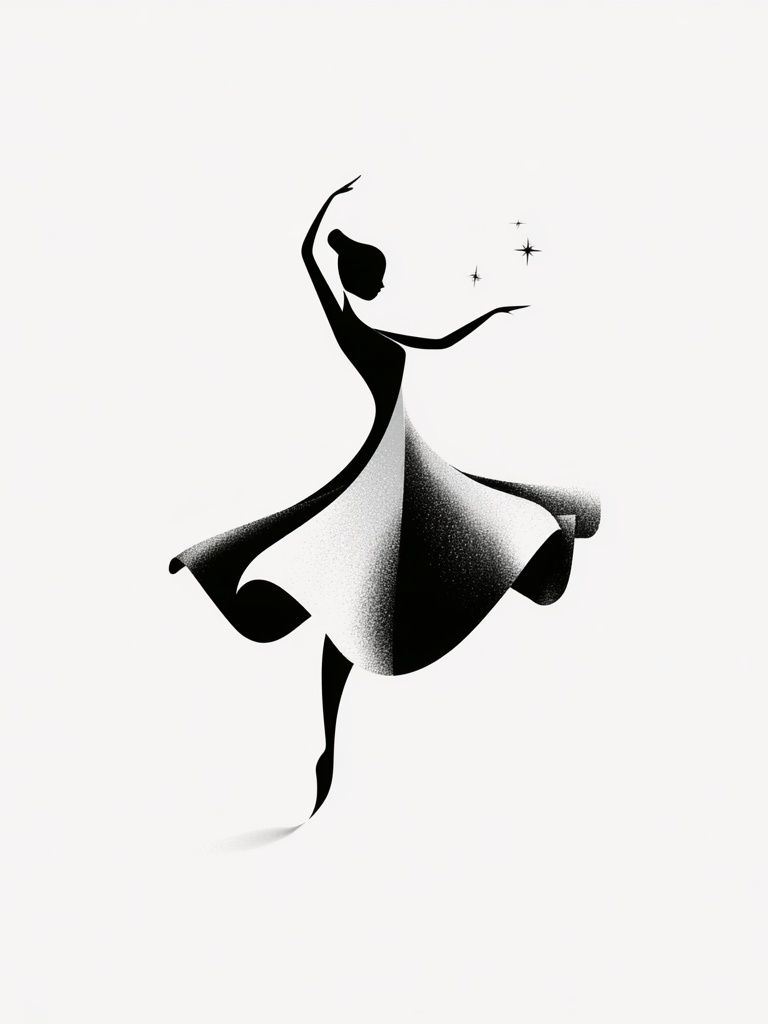 Elegant Ballerina Silhouette Print. poster detail