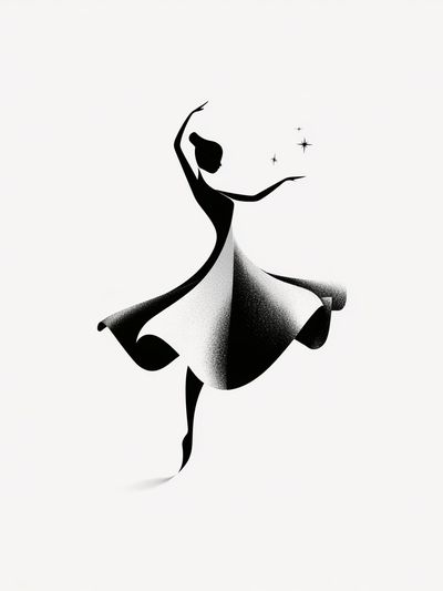 Elegant Ballerina Silhouette Print. poster