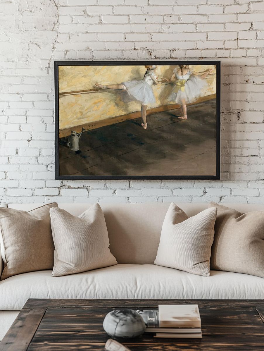 Dancers Practicing Barre (1877) painting. room preview