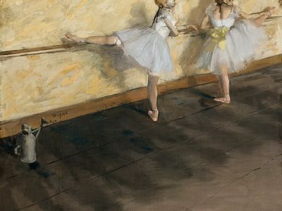Dancers Practicing Barre (1877) painting.