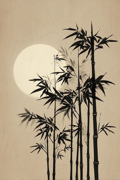 Bamboo Silhouette — Minimalist Print. poster