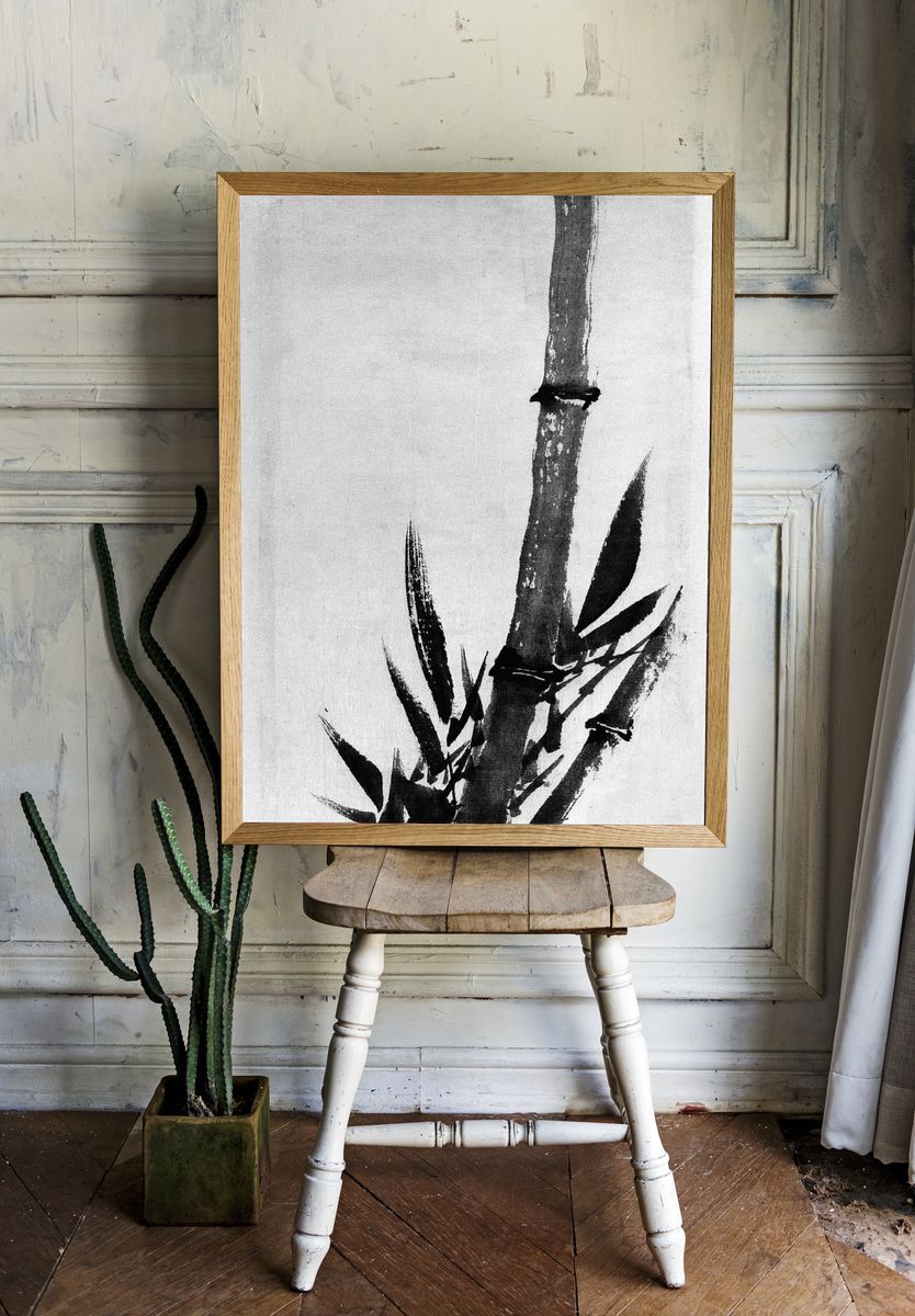 Bamboo in Ink — Asian Art Print. — room view 1