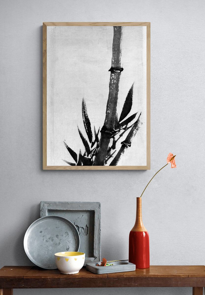 Bamboo in Ink — Asian Art Print. — room view 3