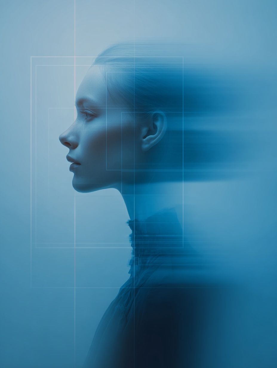 Blue Abstract Portrait Poster. poster — fine-art art