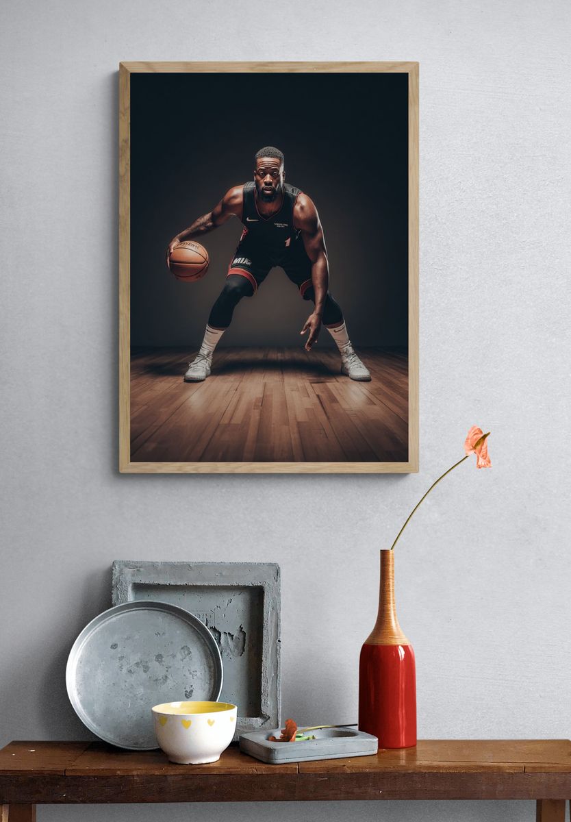 Basketball Player Action Poster. — room view 3