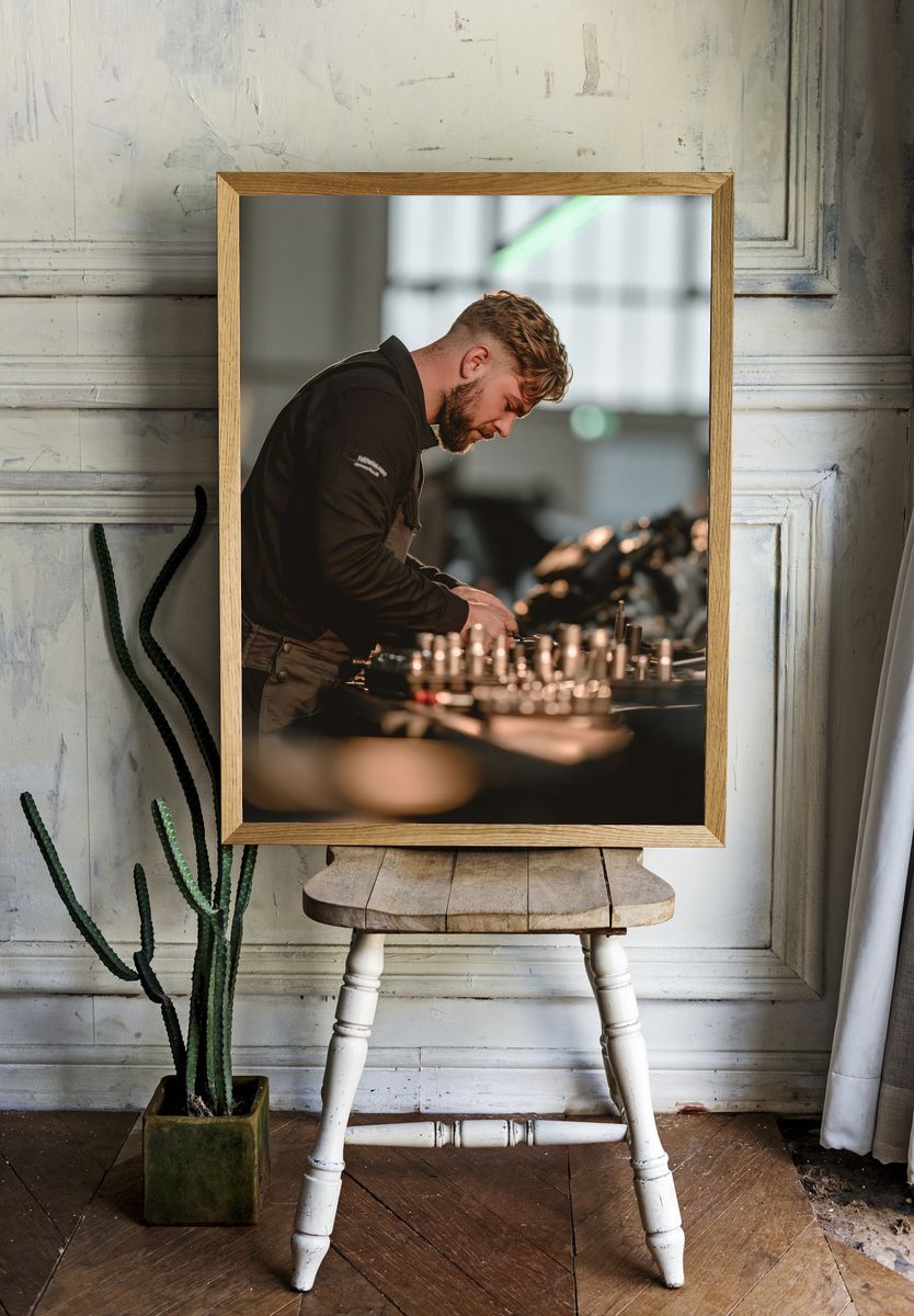 Barber at Work Photography Poster. room preview