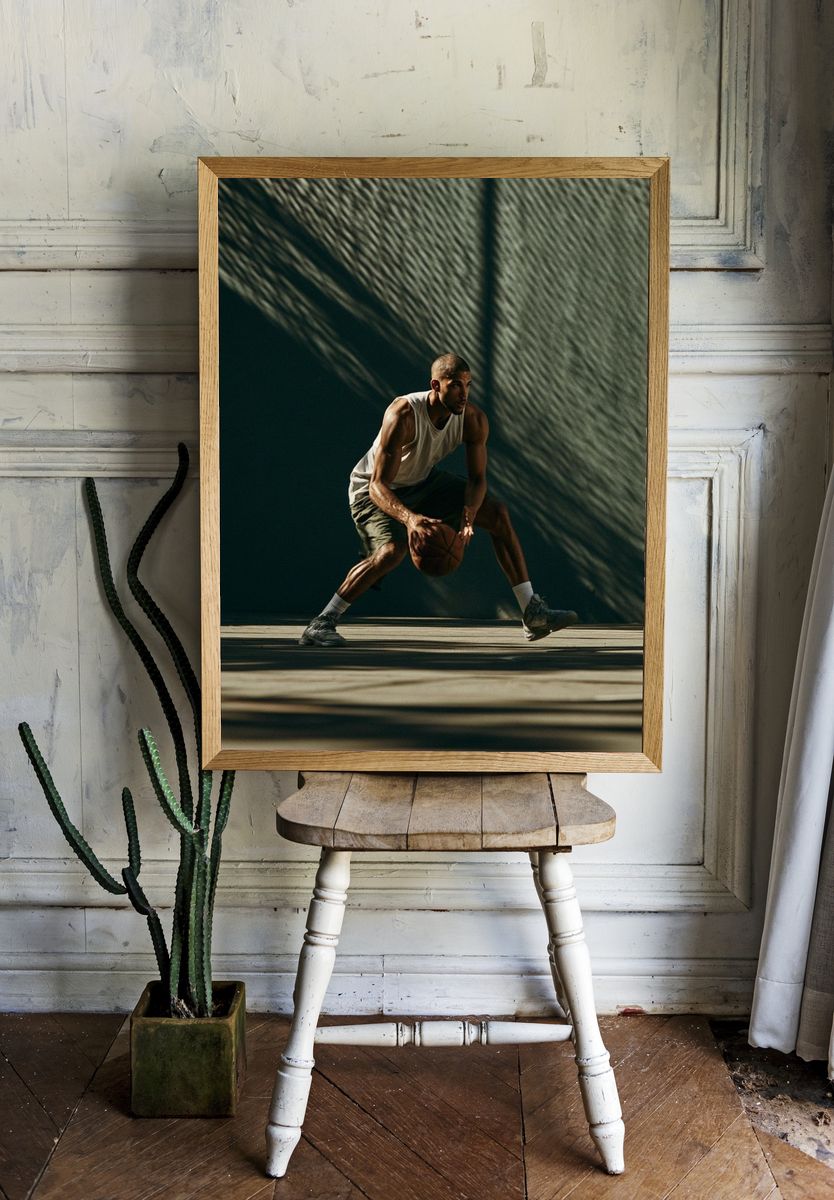 Basketball Dribble Photography Poster. room preview