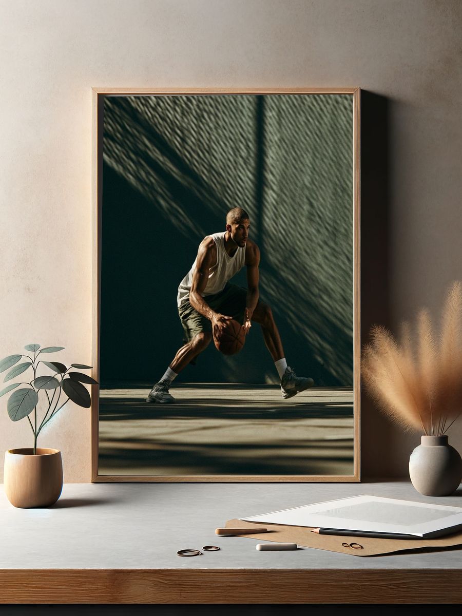 Basketball Dribble Photography Poster. — room view 2