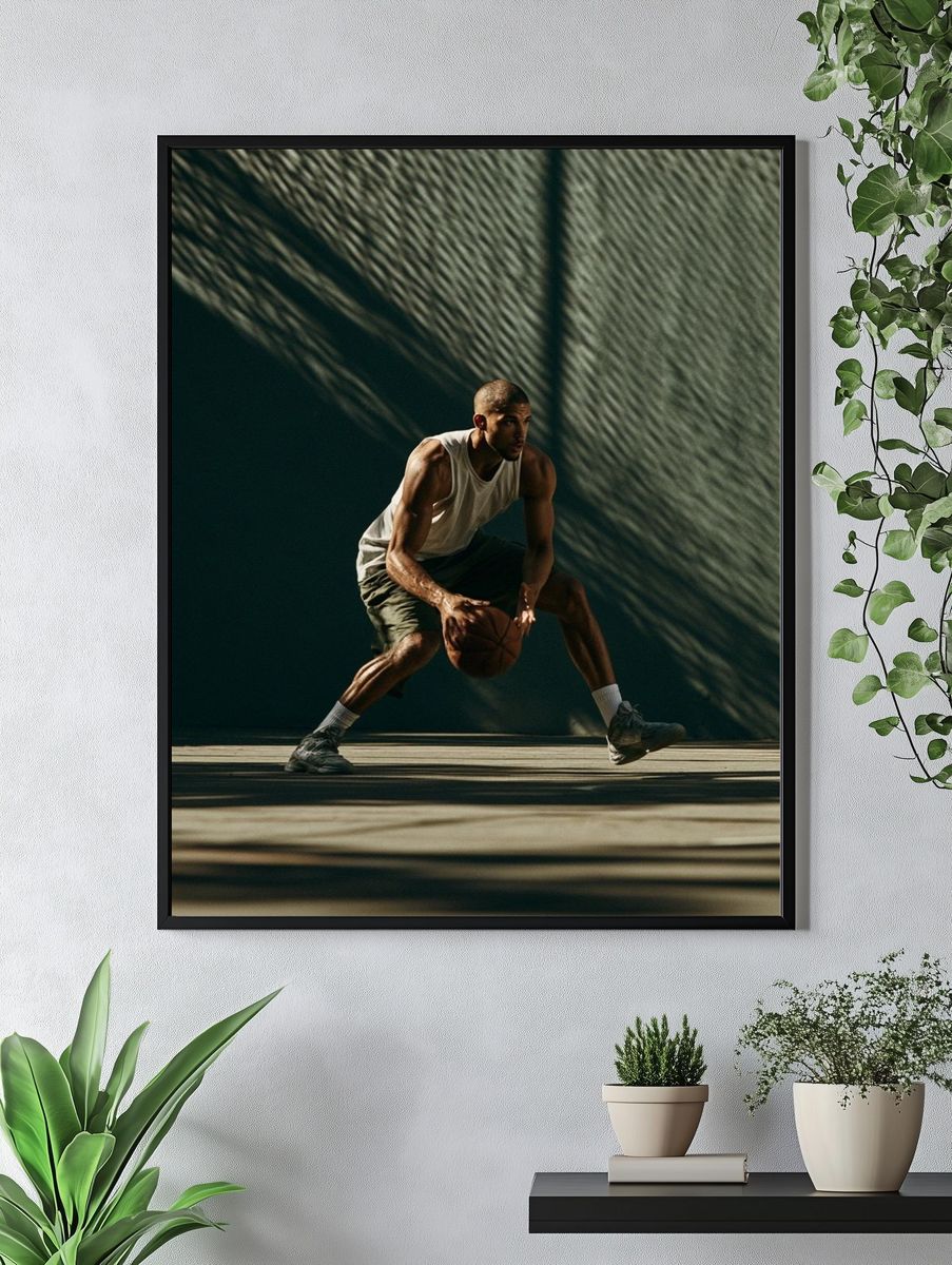 Basketball Dribble Photography Poster. — room view 4