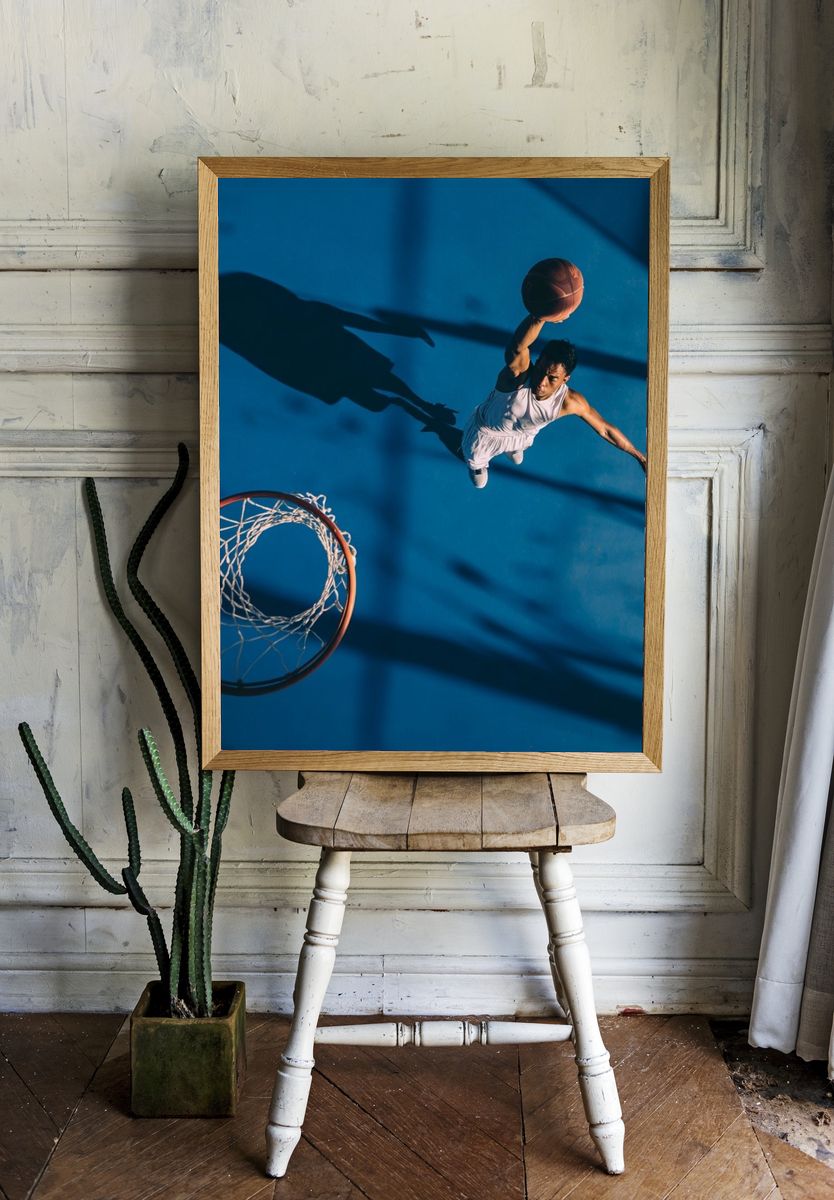 Basketball Slam Dunk Photography Poster. — room view 1