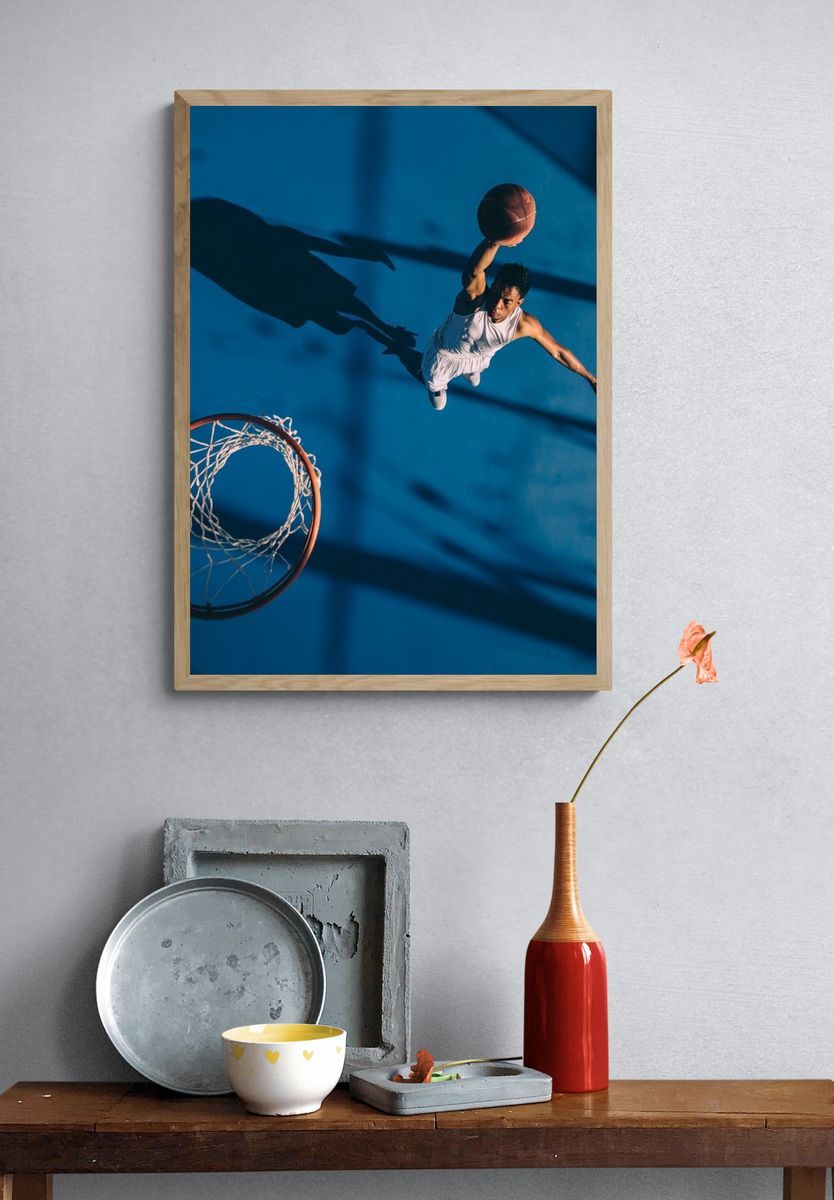 Basketball Slam Dunk Photography Poster. — room view 3
