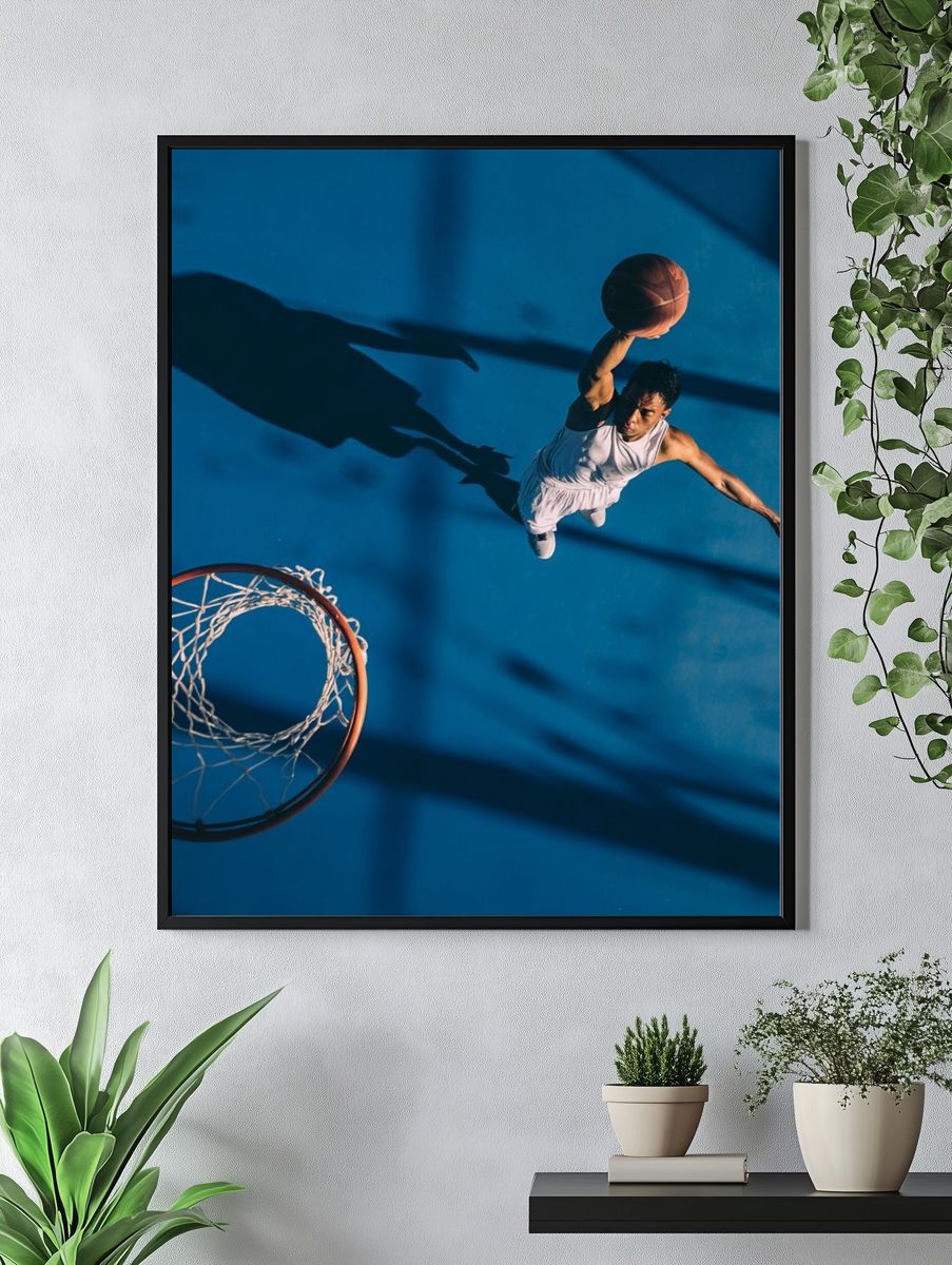 Basketball Slam Dunk Photography Poster. — room view 4