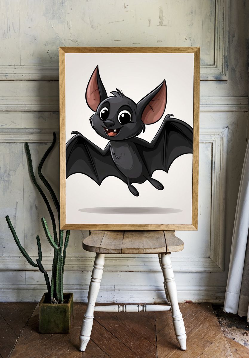 Cute Bat Cartoon Poster. room preview