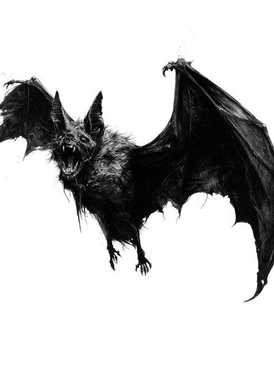 Screaming Bat — Gothic Illustration Print. poster