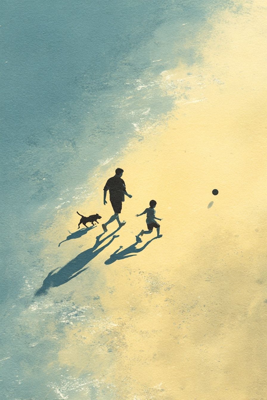 Beach Walk Silhouette Poster. poster detail