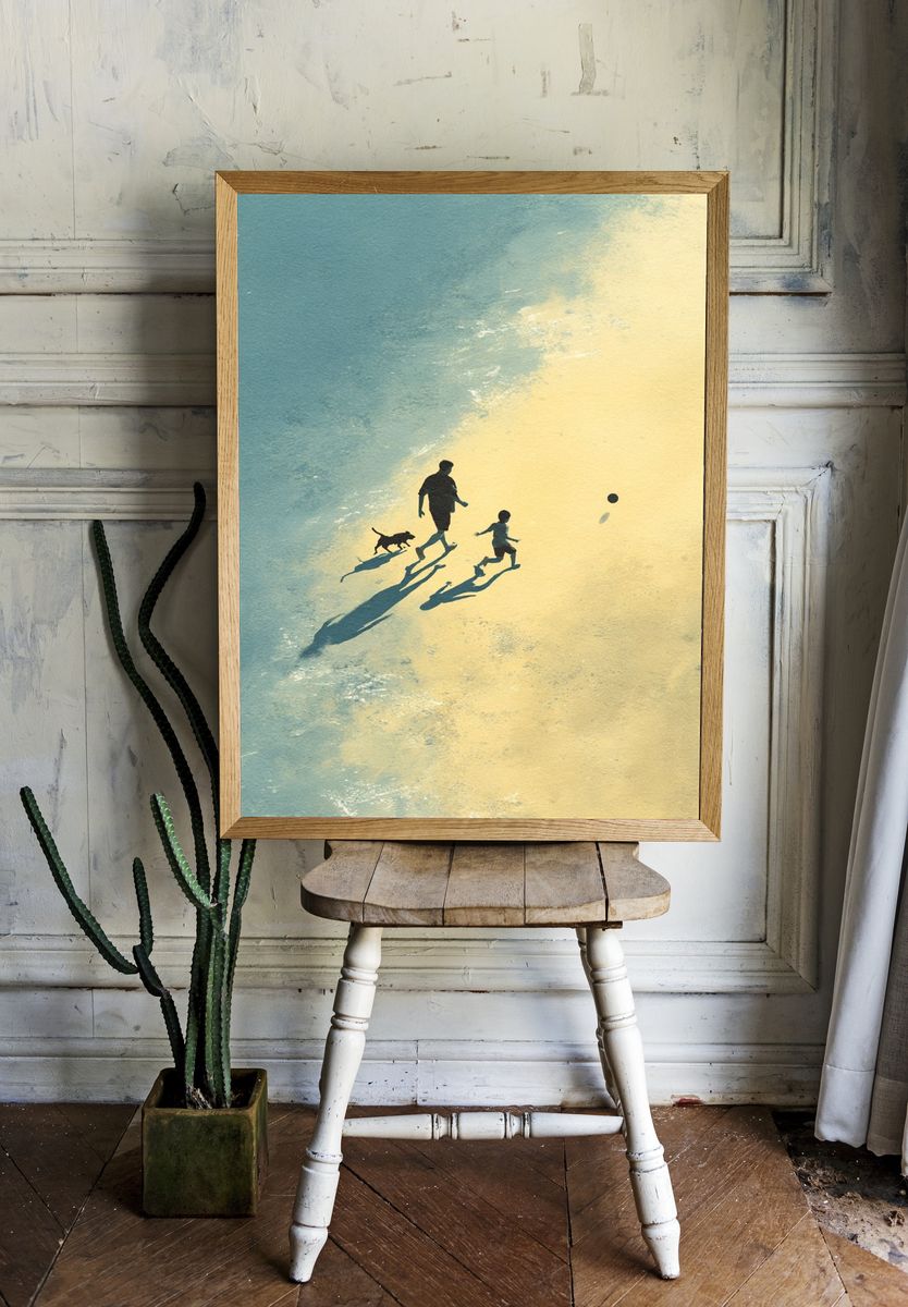 Beach Walk Silhouette Poster. room preview