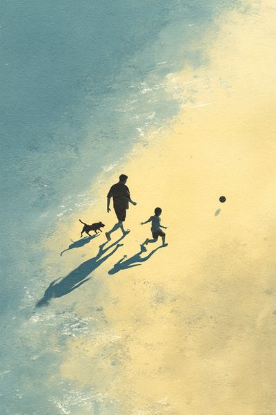 Beach Walk Silhouette Poster.