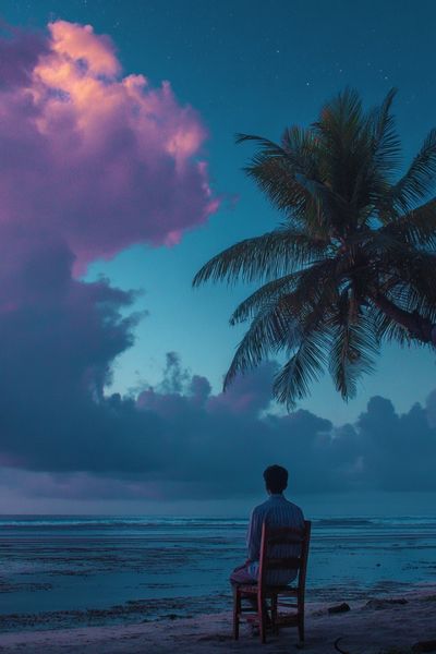 Contemplative Beach Scene — Photography Print. poster print