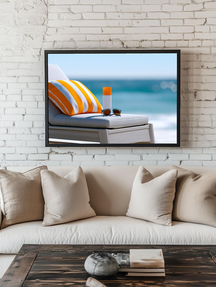 Beach Lounge Chair Photography Poster. room preview