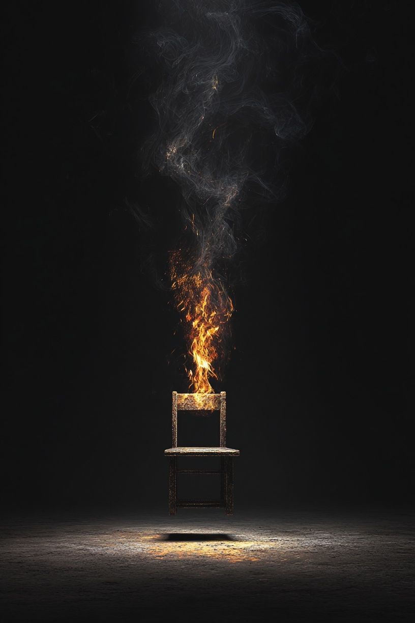 Burning Chair — Fine Art Print. poster — fine-art art