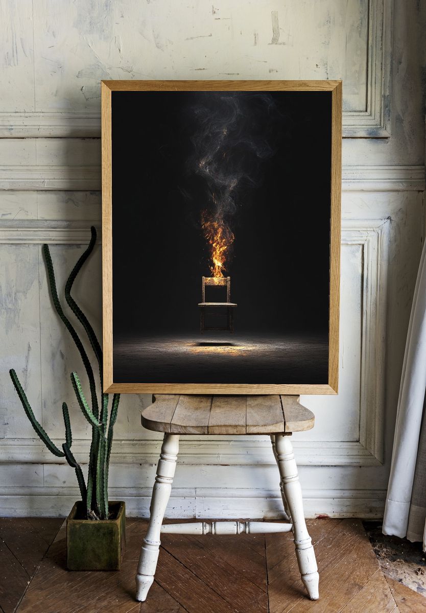 Burning Chair — Fine Art Print. — room view 1